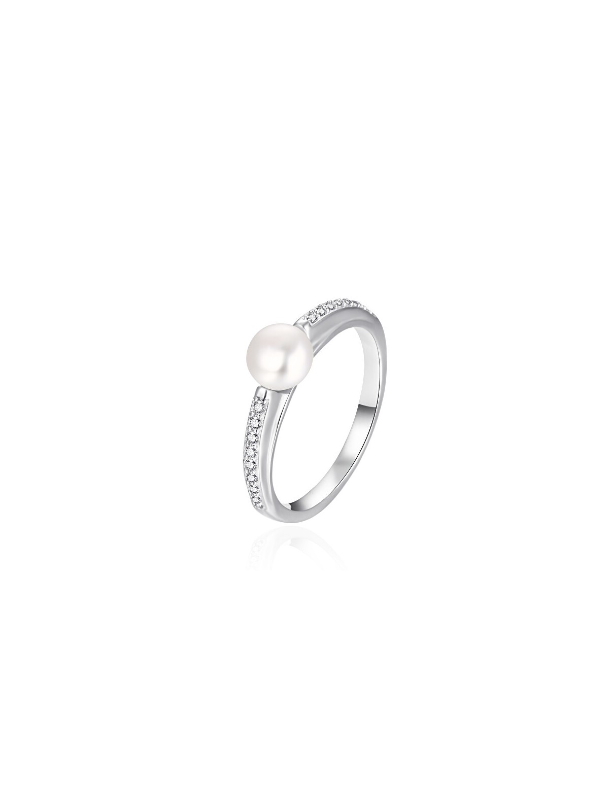 Agato Elegante anello in argento con perla autentica AGT-R08W - Diametro: 60 mm donna