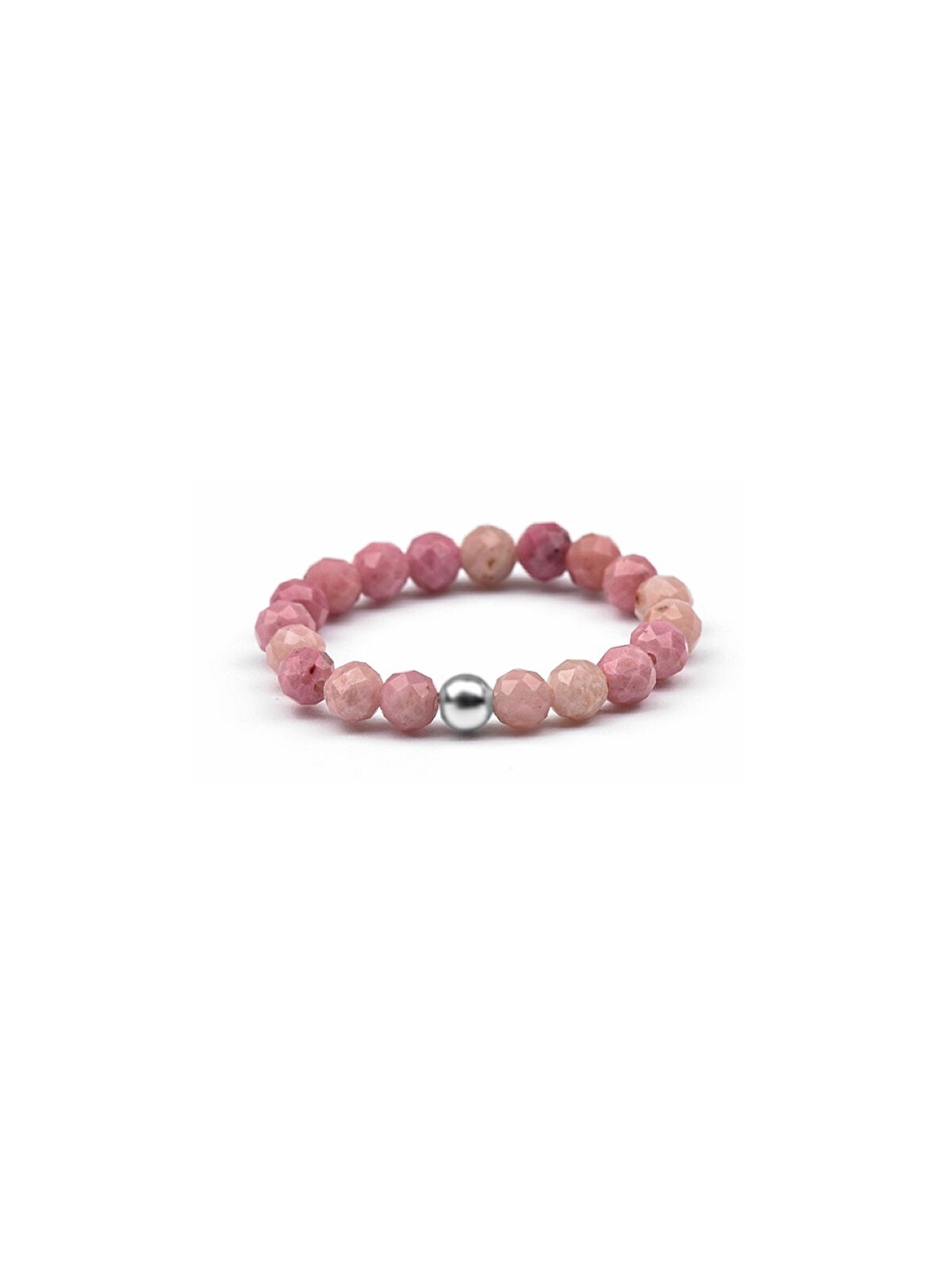 Agato Anello con perline e rodonite POL-R01 - Diametro: 49 mm donna