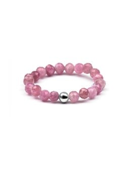 Agato Anello minerale con tormalina rosa POL-R19 - Diametro: 52 mm donna