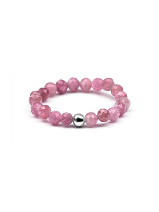 Agato Anello minerale con tormalina rosa POL-R19 - Diametro: 56 mm donna