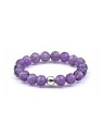 Agato Anello da donna minerale con ametista POL-R03 - Diametro: 49 mm donna
