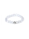 Agato Anello minerale con calcedonio POL-R17 - Diametro: 52 mm donna