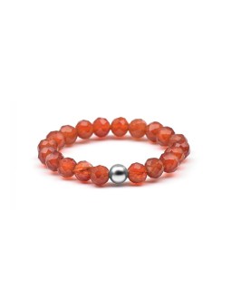 Agato Anello minerale con corniola POL-R15 - Diametro: 52 mm donna