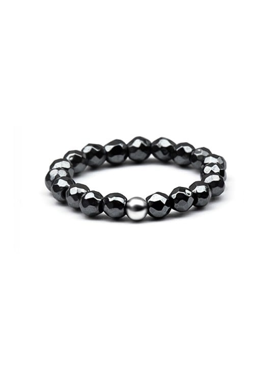 Agato Anello minerale con ematite POL-R13 - Diametro: 52 mm donna