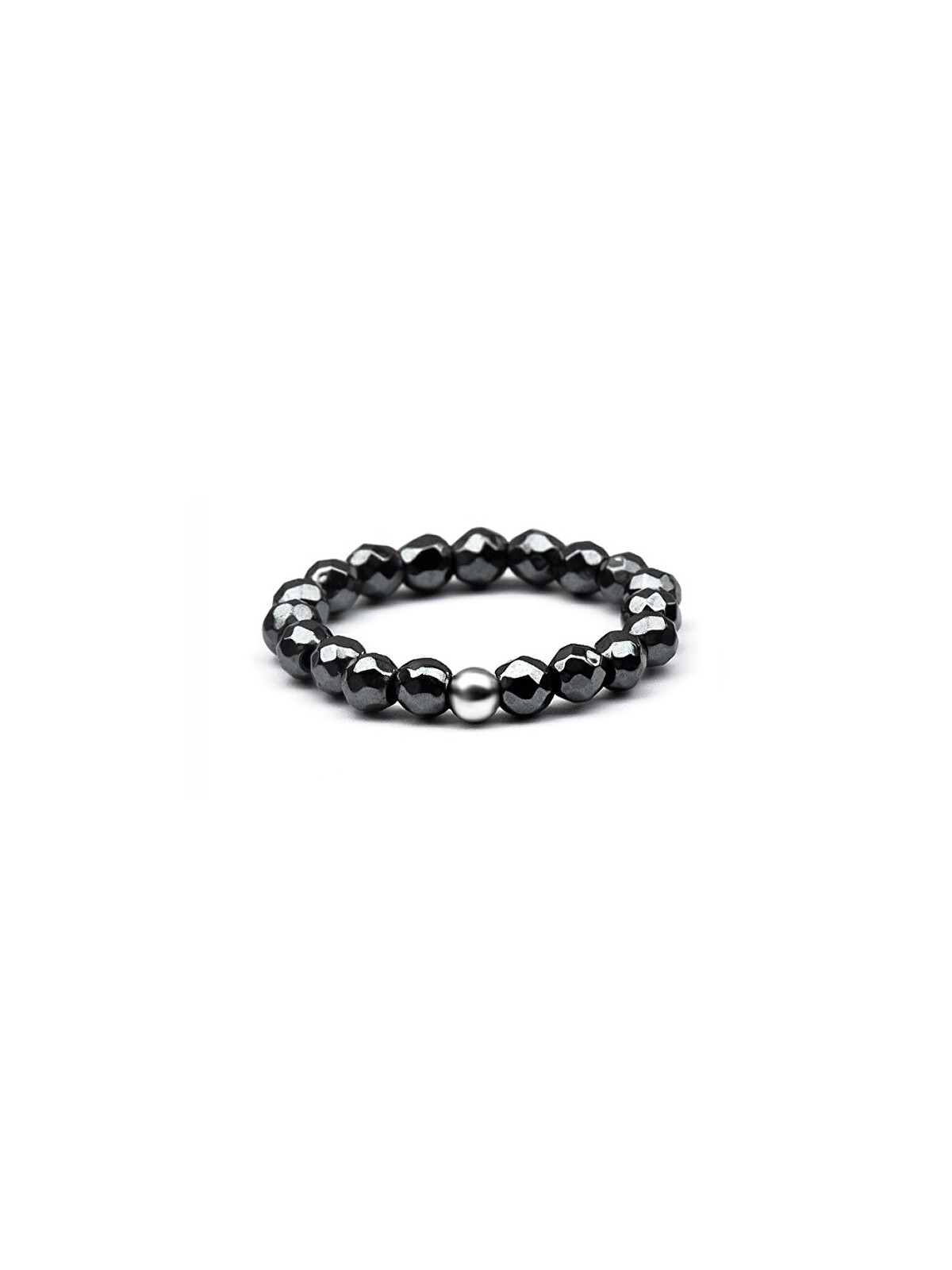 Agato Anello minerale con ematite POL-R13 - Diametro: 52 mm donna