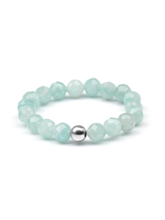 Agato Anello minerale con amazonite POL-R08 - Diametro: 57 mm donna