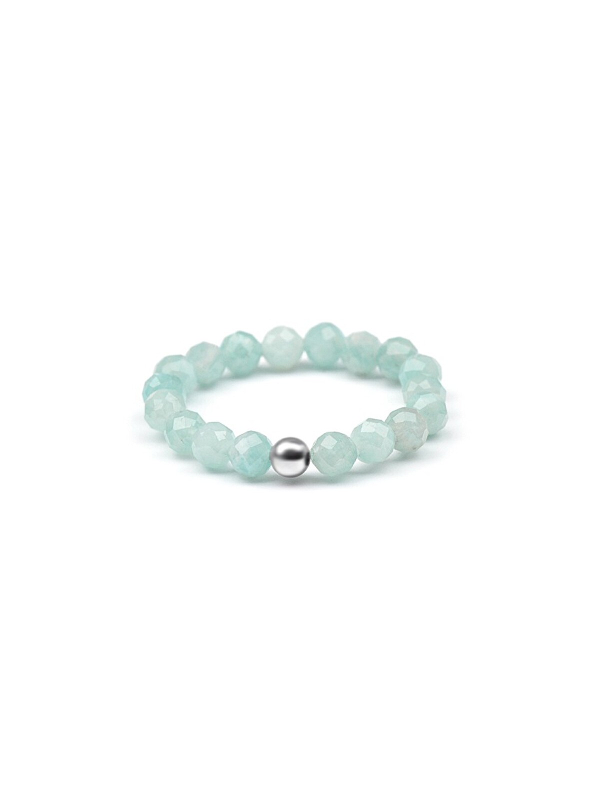 Agato Anello minerale con amazonite POL-R08 - Diametro: 57 mm donna