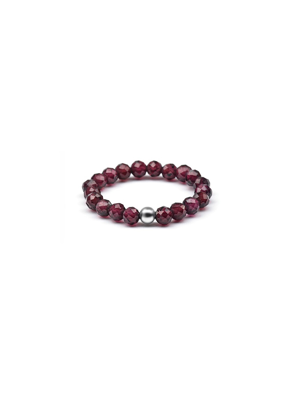 Agato Anello minerale con granato POL-R11 - Diametro: 52 mm donna