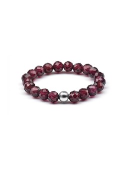 Agato Anello minerale con granato POL-R11 - Diametro: 60 mm donna
