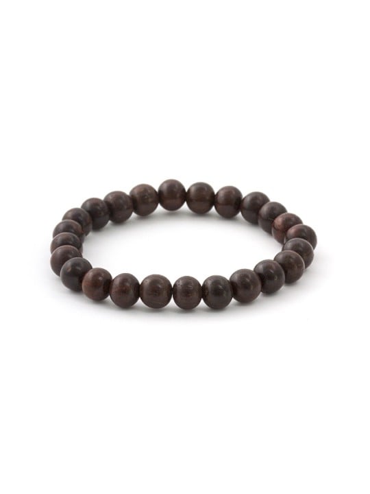 Agato Bracciale con perline in palissandro MINK02 - Lunghezza: 19 cm unisex