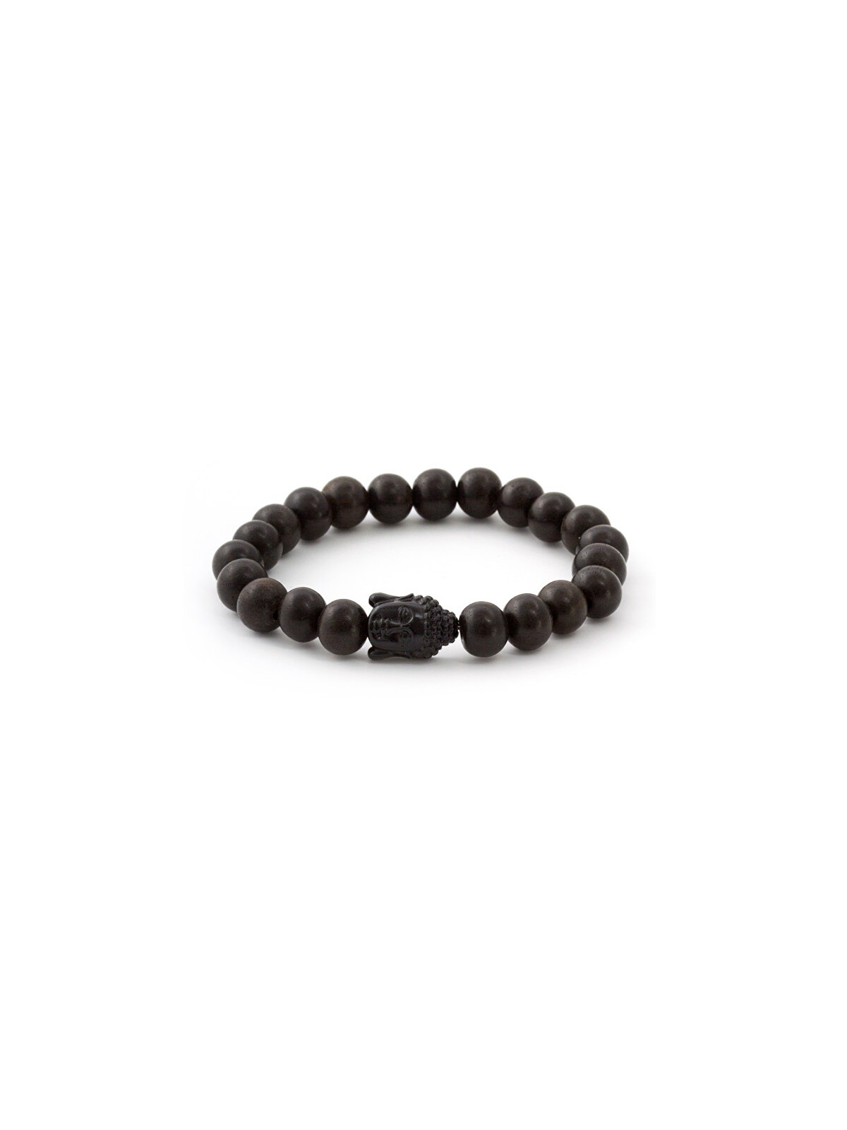 Agato Bracciale in perline di legno di ebano MINK03 - Lunghezza: 17 cm unisex