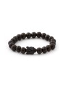 Agato Bracciale in perline di legno di ebano MINK03 - Lunghezza: 17 cm unisex
