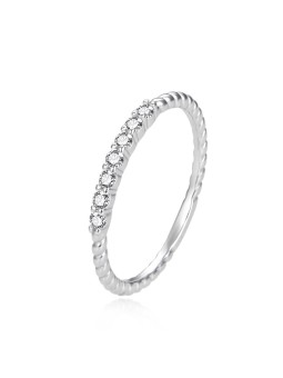 Agato Delicato anello in argento con zirconi AGT-R57W - Diametro: 54 mm donna