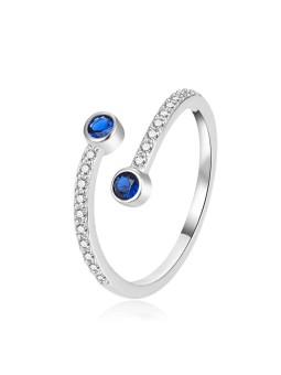 Agato Anello moderno aperto in argento con zirconi AGT-R61BL - Diametro: 52 mm donna