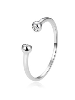 Agato Anello aperto in argento con zirconi AGT-R45W - Diametro: 62 mm donna