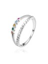 Agato Anello doppio in argento con zirconi colorati AGT-R48C - Diametro: 62 mm donna