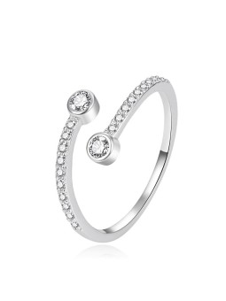 Agato Delicato anello aperto in argento con zirconi AGT-R62W - Diametro: 52 mm donna