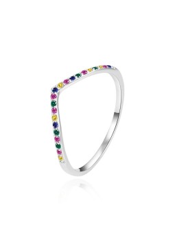 Agato Elegante anello in argento con zirconi colorati AGT-R58C - Diametro: 52 mm donna