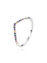 Agato Elegante anello in argento con zirconi colorati AGT-R58C - Circonferenza: 56 mm donna
