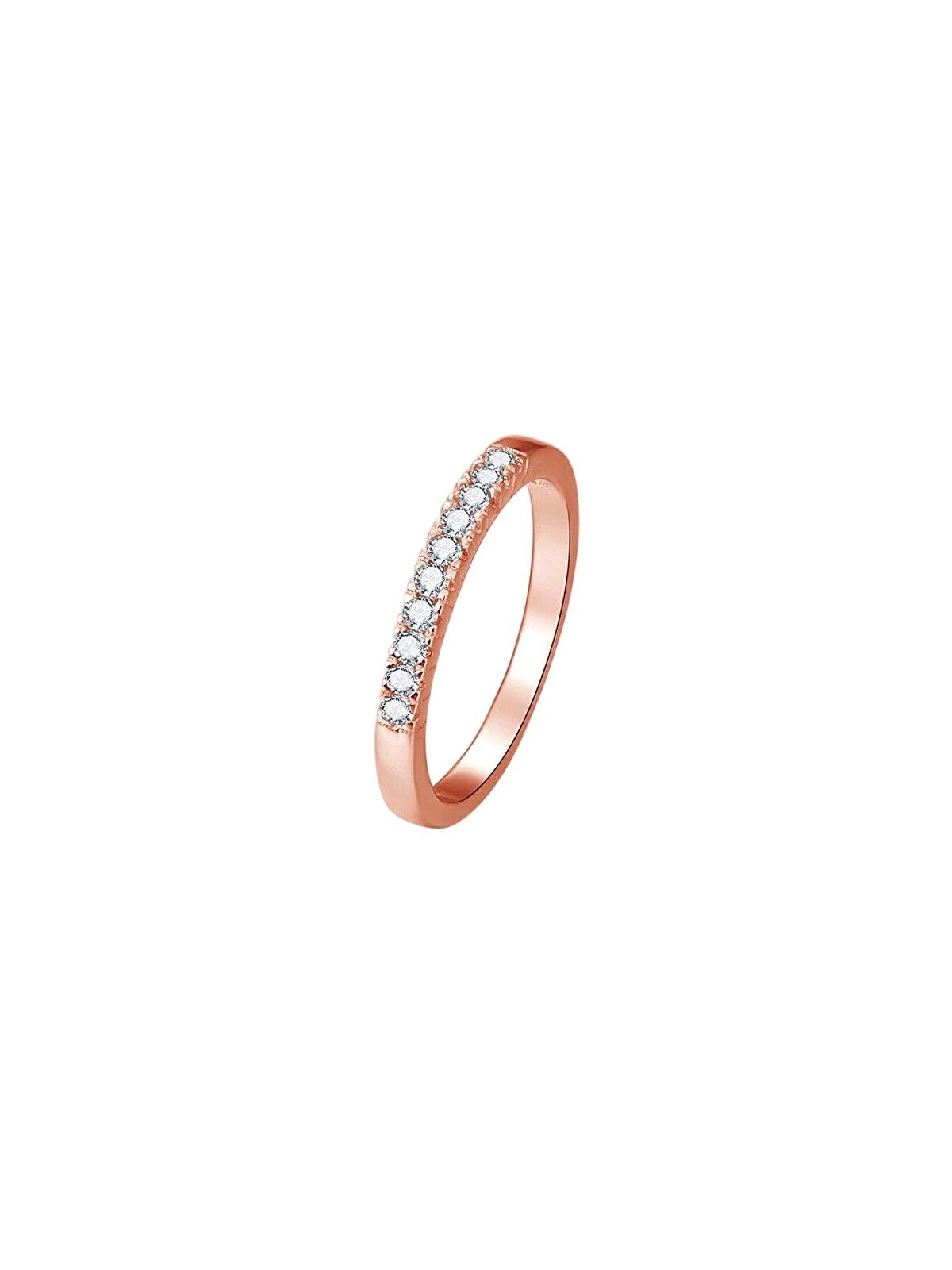 Benet Anello in argento placcato oro rosa con cristalli AGG188 - Diametro: 54 mm donna