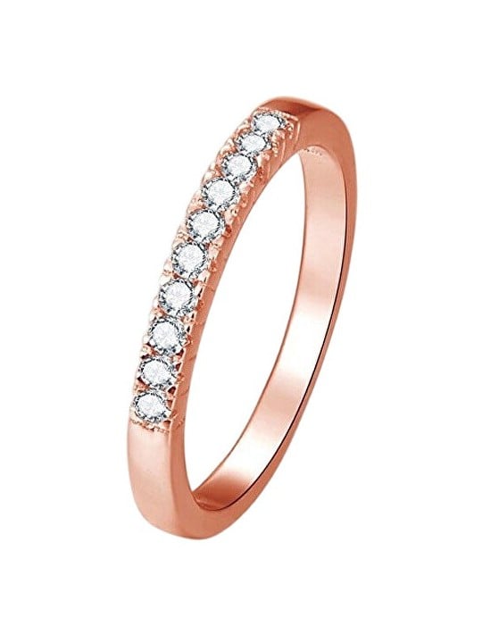 Benet Anello in argento placcato oro rosa con cristalli AGG188 - Diametro: 58 mm donna