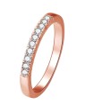 Benet Anello in argento placcato oro rosa con cristalli AGG188 - Diametro: 58 mm donna