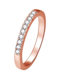 Benet Anello in argento placcato oro rosa con cristalli AGG188 - Diametro: 60 mm donna