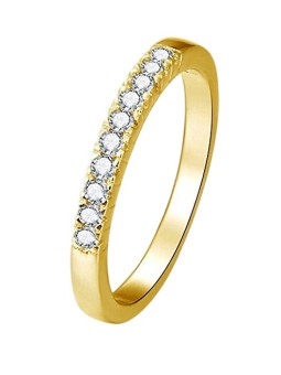 Benetto Anello in argento placcato oro con cristilla AGG189 - Diametro: 54 mm donna