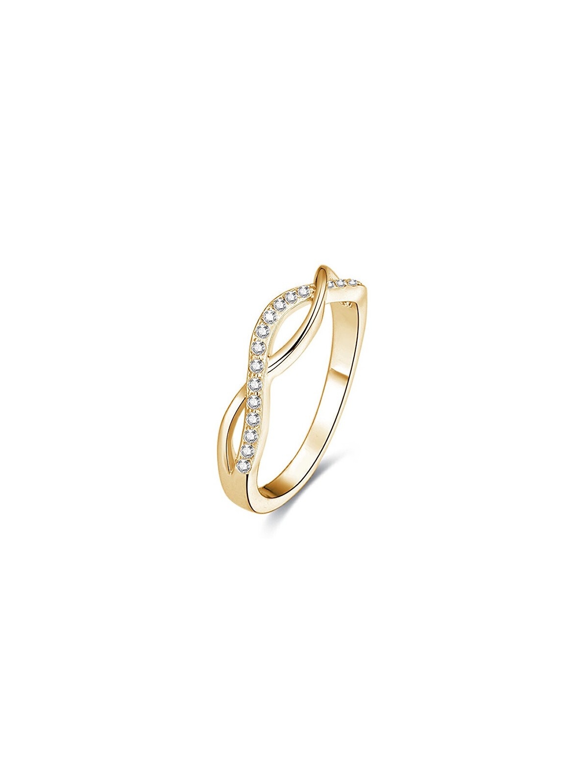 Benet Anello in argento placcato oro con cristilla AGG192 - Diametro: 50 mm donna