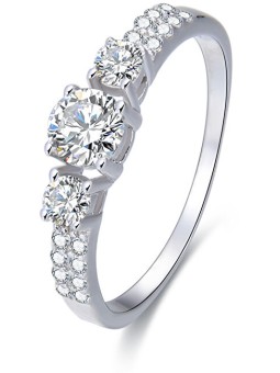 Benet Anello in argento con cristilla AGG197 - Diametro: 58 mm donna