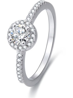 Benet Anello in argento con cristilla AGG194 - Diametro: 60 mm donna