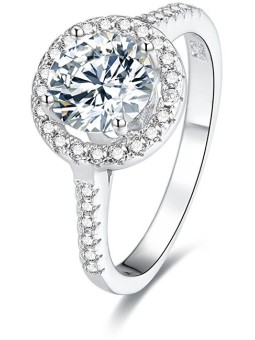 Benet Anello in argento con cristilla AGG193 - Diametro: 50 mm donna