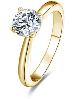 Benetto Anello in argento placcato oro con cristilla AGG202 - Diametro: 60 mm donna