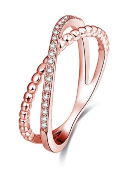 Beneto Anello doppio placcato oro rosa in argento AGG195 - Diametro: 50 mm donna