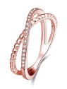 Beneto Anello doppio placcato oro rosa in argento AGG195 - Circonferenza: 56 mm donna