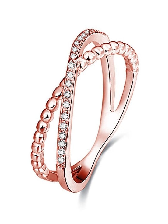 Beneto Anello doppio placcato oro rosa in argento AGG195 - Circonferenza: 60 mm donna