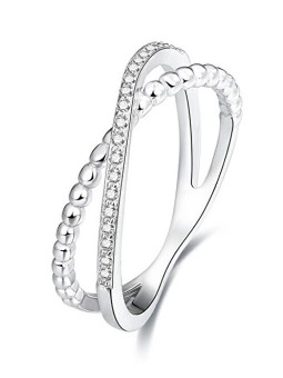 Beneto Doppio anello in argento AGG145 - Diametro: 58 mm donna