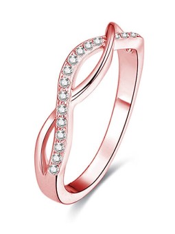 Benet Anello in argento placcato oro rosa con cristalli AGG191 - Diametro: 60 mm donna