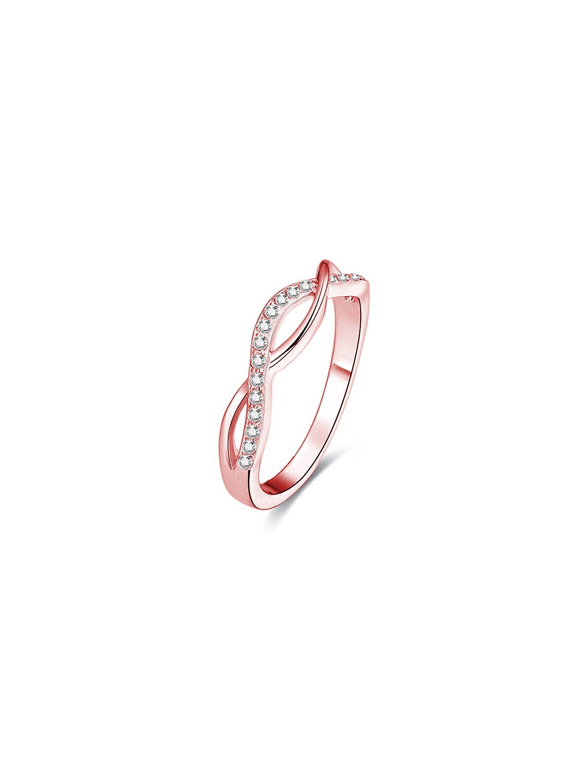 Benet Anello in argento placcato oro rosa con cristalli AGG191 - Diametro: 60 mm donna
