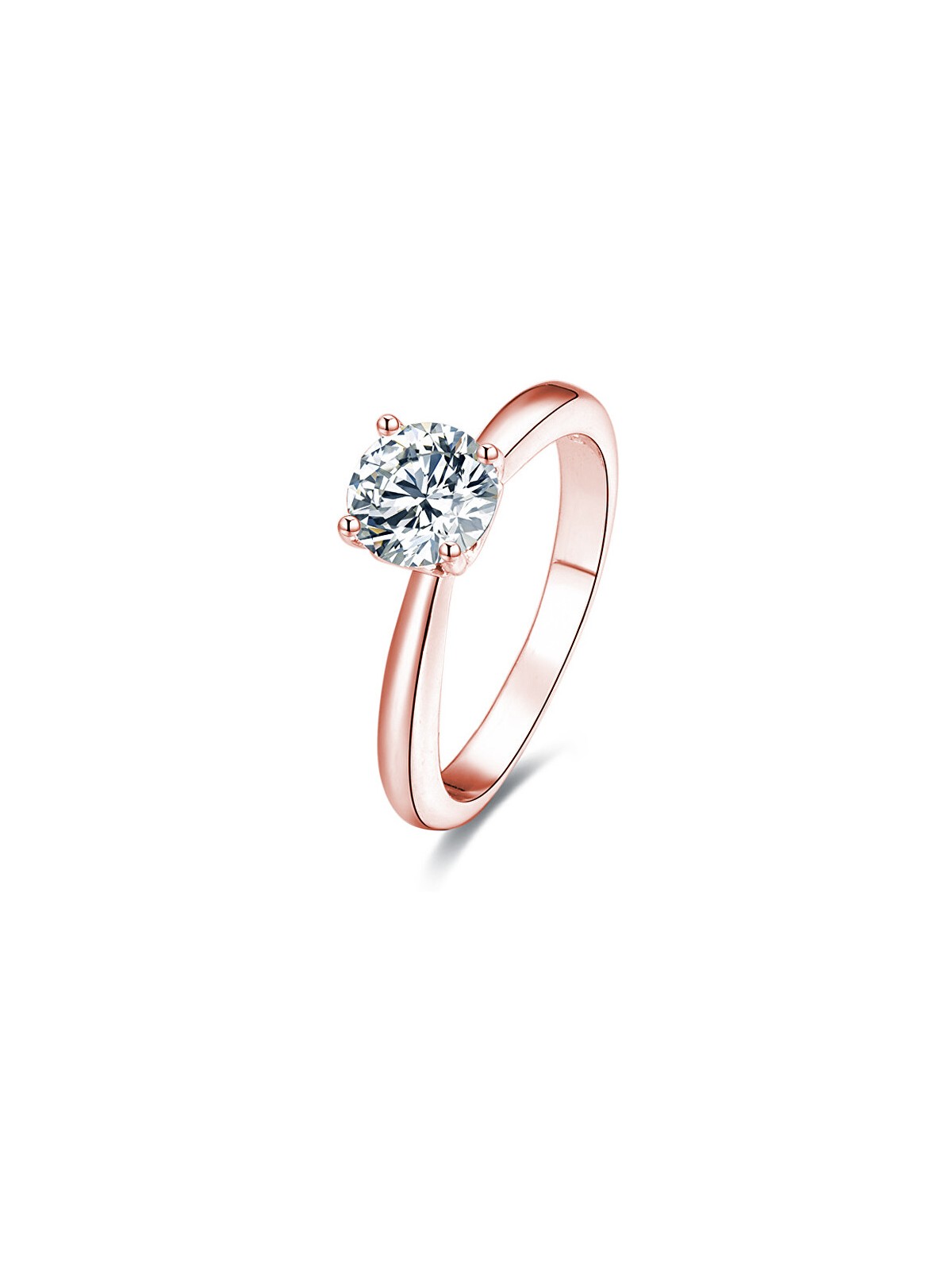 Beneto Anello in argento placcato oro rosa con cristalli AGG201 - Diametro: 54 mm donna