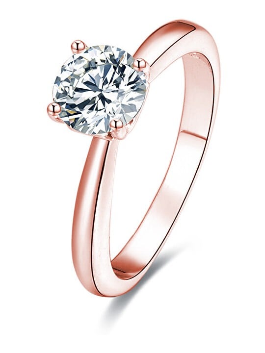 Benet Anello in argento placcato oro rosa con cristalli AGG201 - Diametro: 56 mm donna