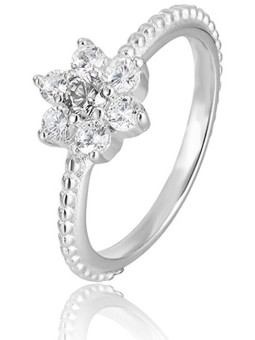 Benet Anello in argento con fiore AGG211 - Diametro: 56 mm donna