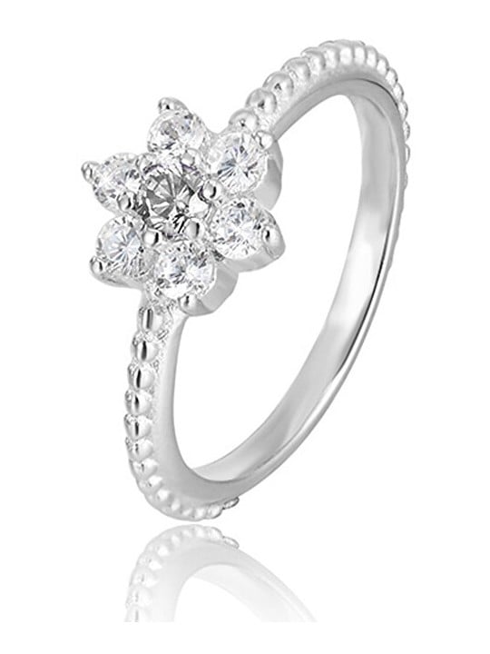 Benet Anello in argento con fiore AGG211 - Diametro: 56 mm donna