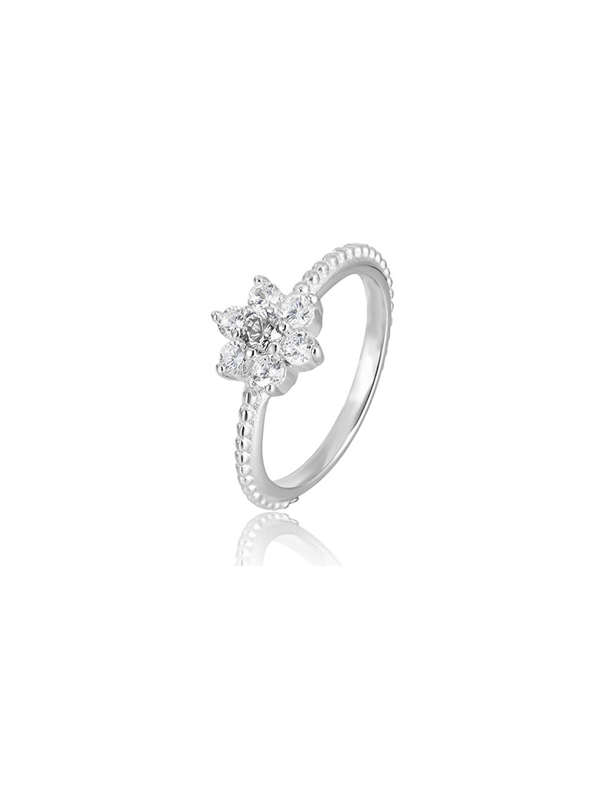 Benet Anello in argento con fiore AGG211 - Diametro: 56 mm donna