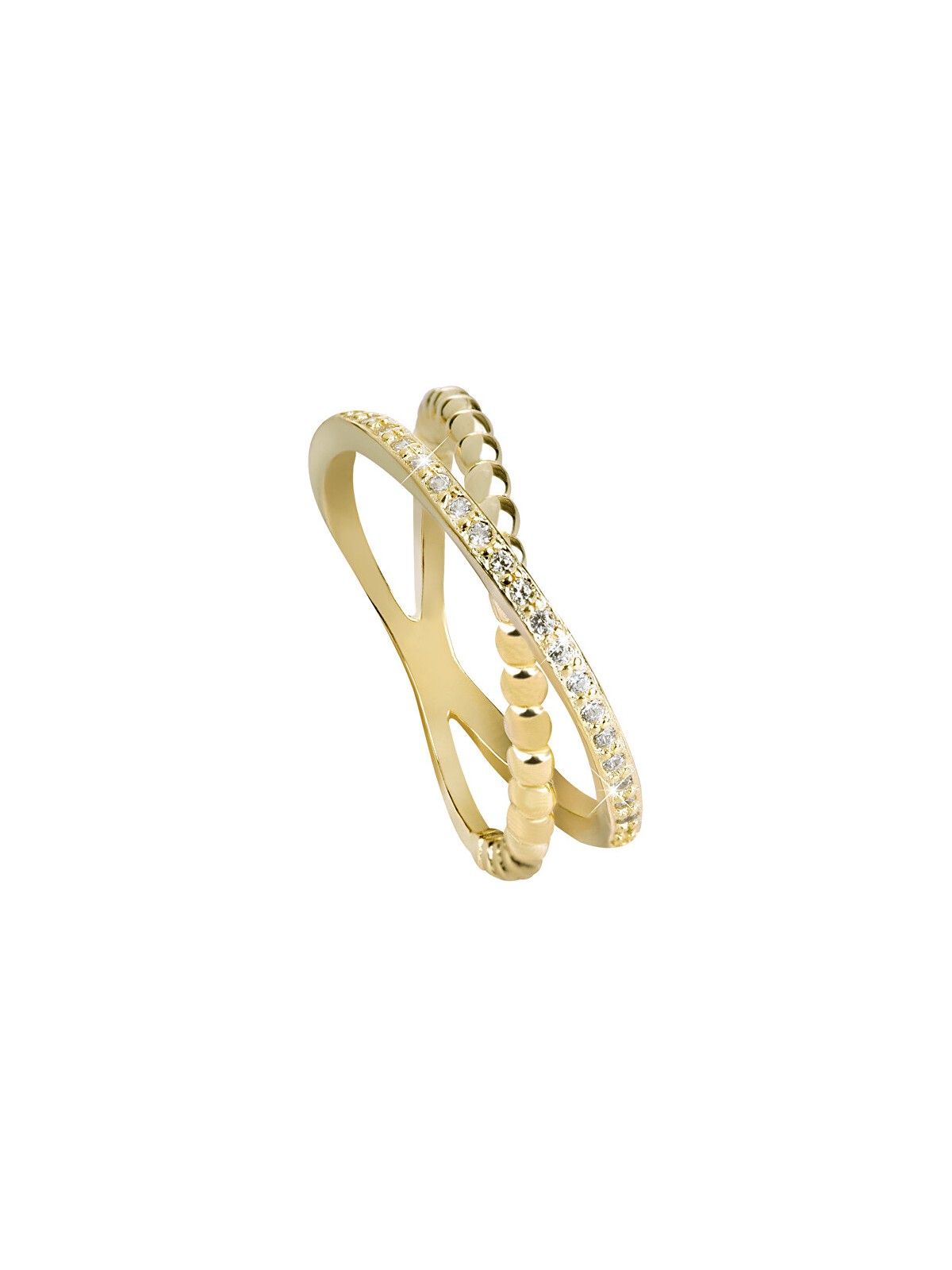 Beneto Doppio anello placcato oro con argento AGG196 - Diametro: 56 mm donna