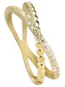 Beneto Doppio anello placcato oro con argento AGG196 - Diametro: 60 mm donna