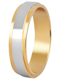 Beneto Exclusive Fede nuziale bicolore da donna in acciaio SPD05 - Diametro: 59 mm donna