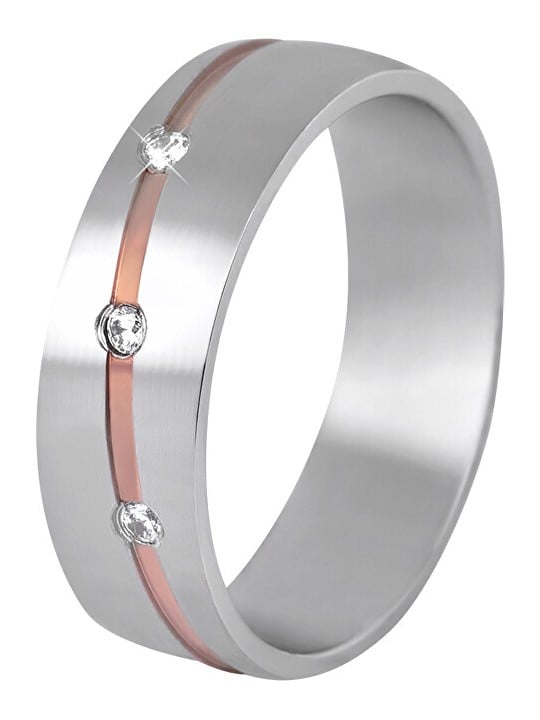 Beneto Exclusive Fede nuziale bicolore da donna in acciaio SPD07 - Diametro: 52 mm donna