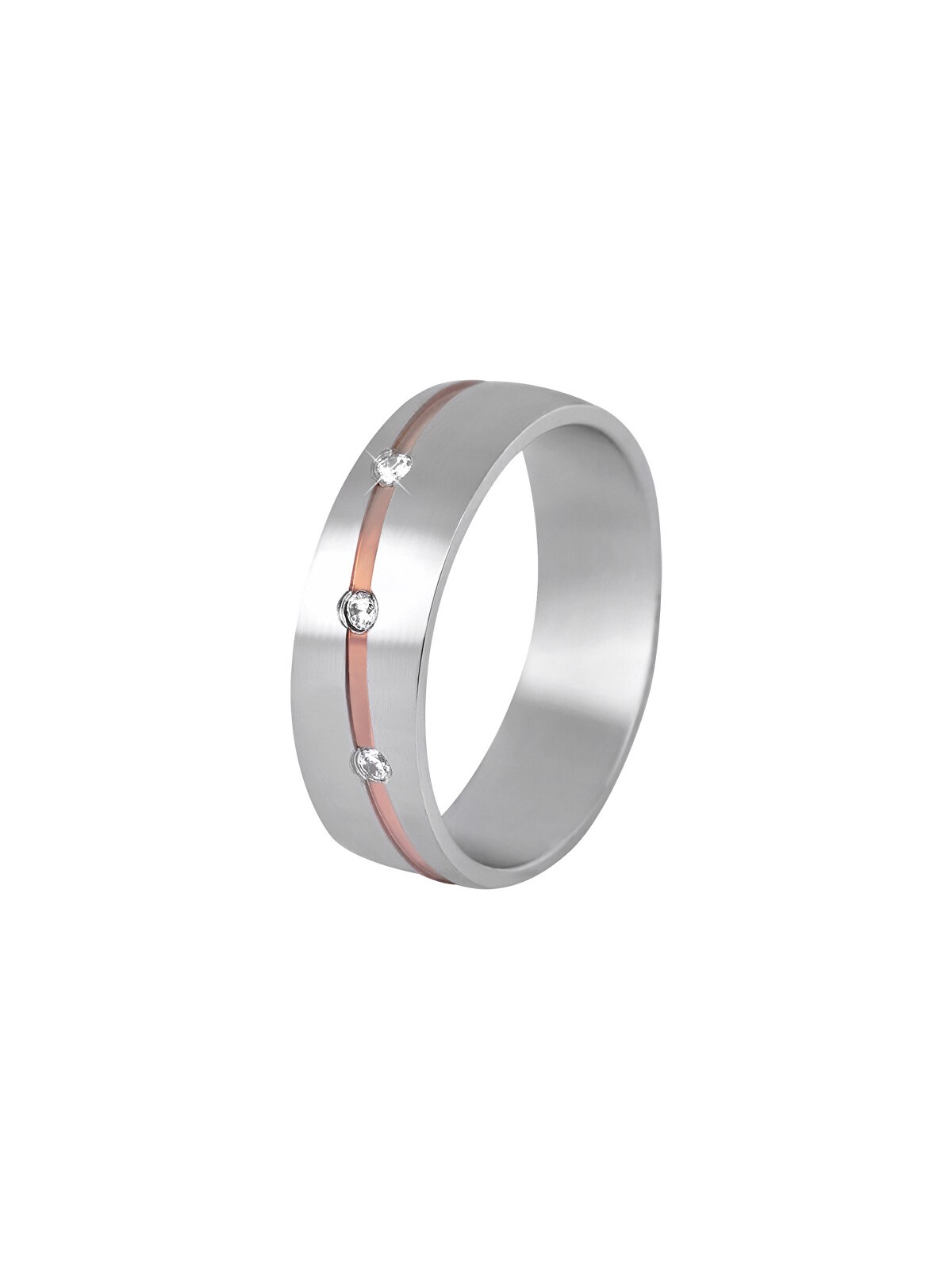 Beneto Exclusive Fede nuziale bicolore da donna in acciaio SPD07 - Diametro: 52 mm donna