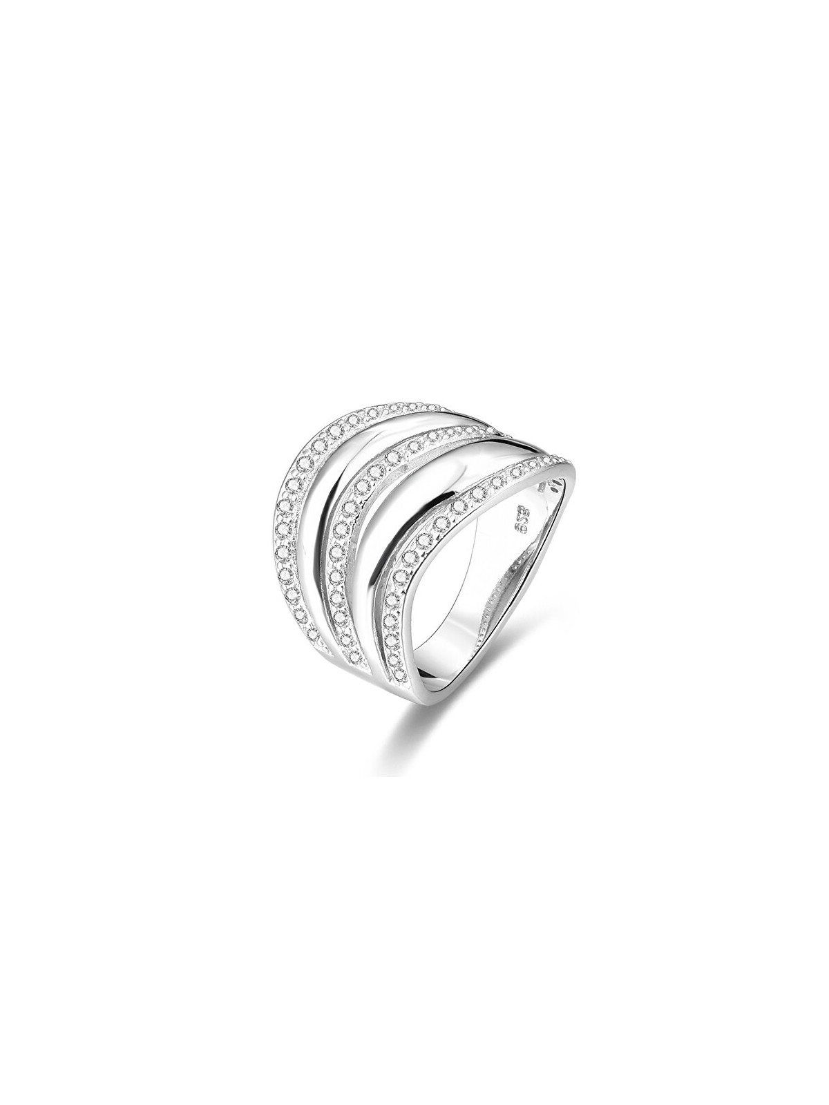 Benet Anello in argento con zirconi AGG329 - Diametro: 56 mm donna